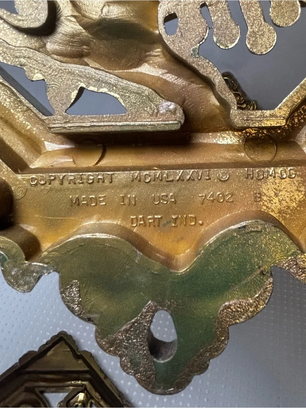 Dart Industries Homco Gold Hollywood Regency Musical Instrument Wall Plaques (3)